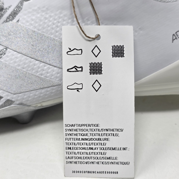 Adidas Men\'s Adizero Electric + Football Cleats Size 10 White Gray IE6278 New main image 4